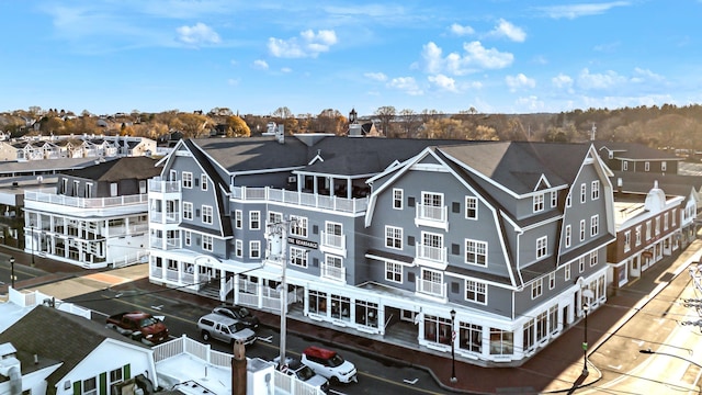 aerial view with a residential view