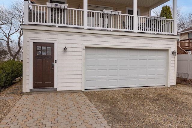 garage featuring driveway
