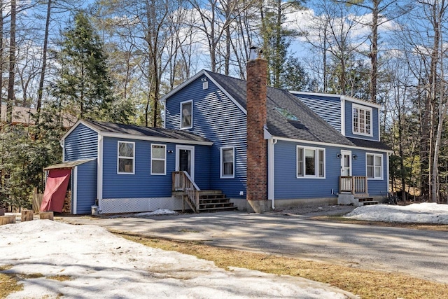 9 Sands Ter, Barnstead, NH 03225 - view of front of property with a chimney and roof with shingles