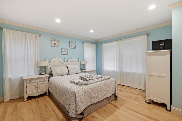 9 Sands Ter, Barnstead, NH 03225 - bedroom with ornamental molding, light wood-style flooring, recessed lighting, and baseboards