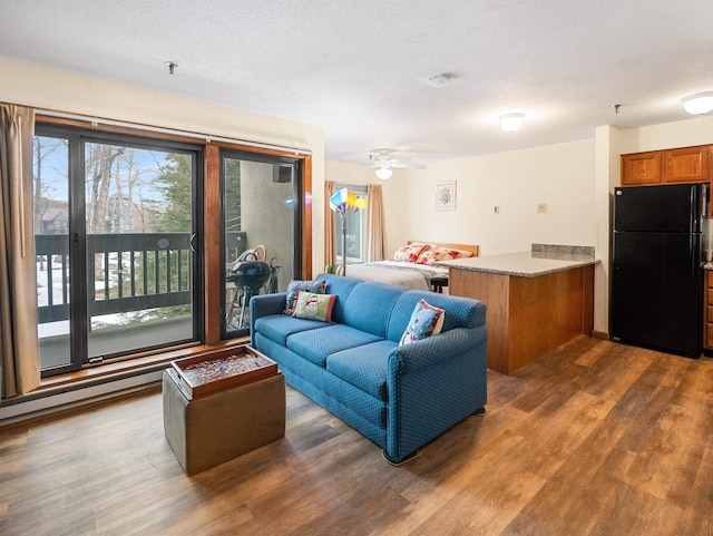 133 E Mountain Rd Unit 3C17, Killington, VT 05751 - living area featuring wood finished floors and a textured ceiling