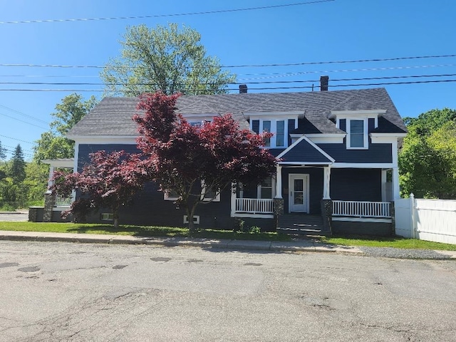 42 Elm St, Claremont, NH 03743 - view of front of house with a porch and roof with shingles