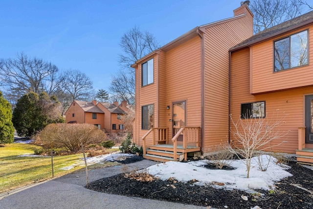 exterior space with a chimney