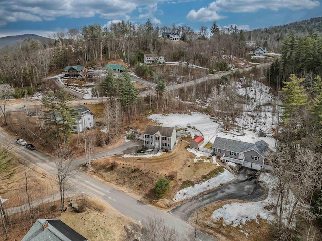 aerial view with a forest view