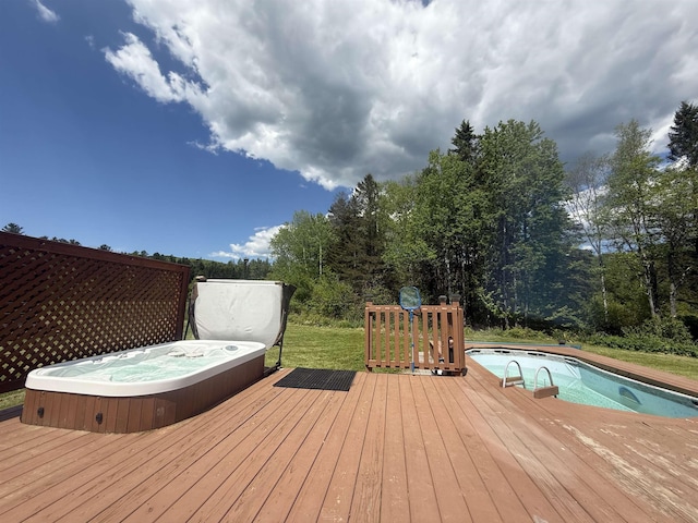 2779 River Rd, Lemington, VT 05903 - deck featuring an outdoor pool
