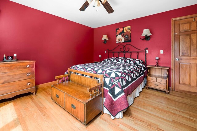 13 Ocean Circuit Dr, York, ME 03902 - bedroom featuring baseboards, a ceiling fan, and light wood finished floors