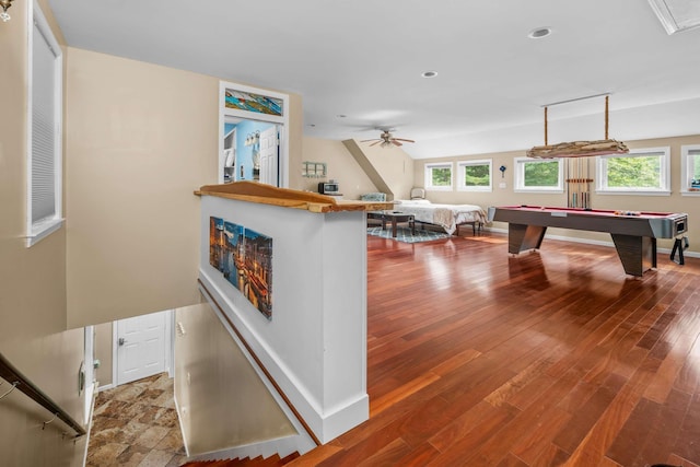 13 Ocean Circuit Dr, York, ME 03902 - game room with recessed lighting, billiards, a healthy amount of sunlight, and wood finished floors