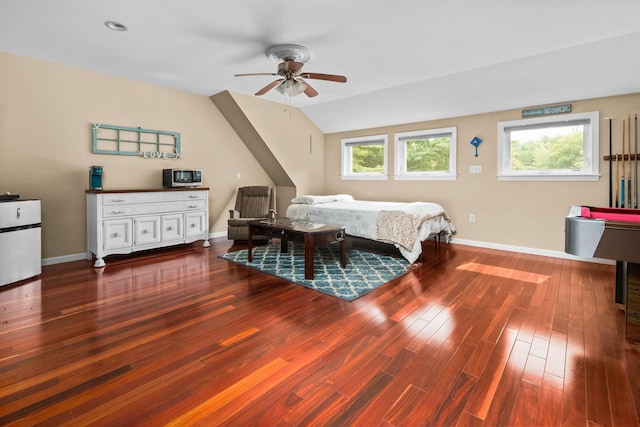 13 Ocean Circuit Dr, York, ME 03902 - bedroom with baseboards, lofted ceiling, wood finished floors, and multiple windows