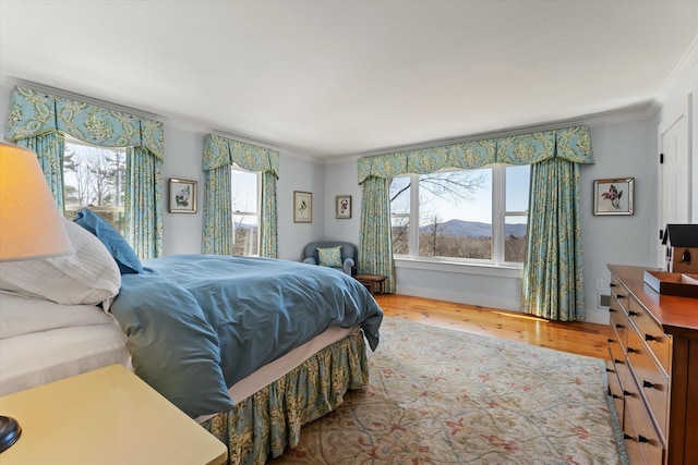 444 Tin Shanty Rd, Shrewsbury, VT 05738 - bedroom featuring crown molding, multiple windows, and wood finished floors