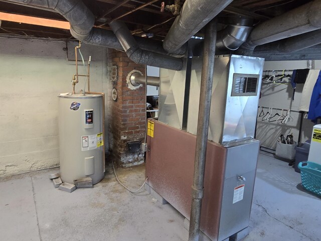 utilities with heating unit and electric water heater