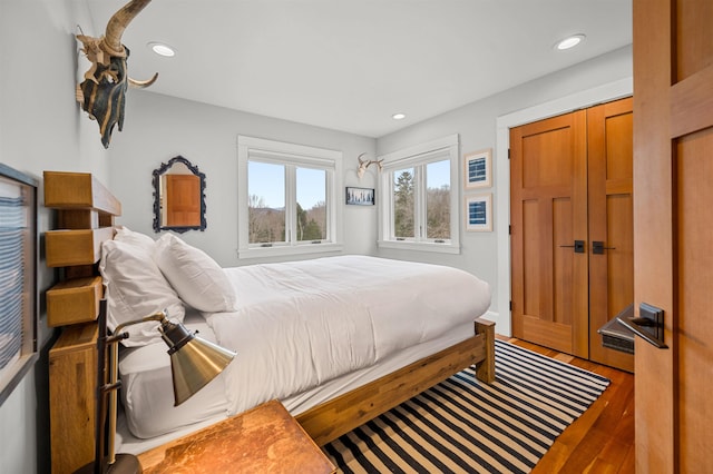 437 Lonesome Trl, Waterbury, VT 05676 - bedroom featuring wood finished floors and recessed lighting