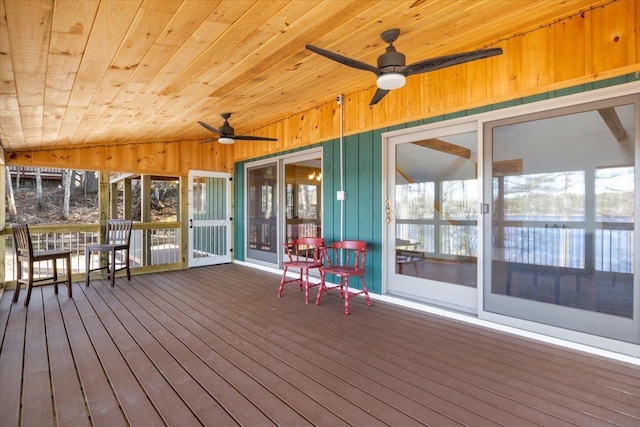 deck featuring ceiling fan