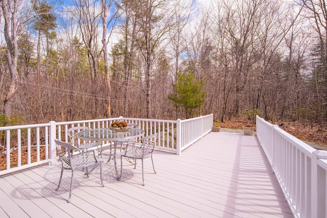 72 Natures Way, Wells, ME 04090 - wooden terrace with outdoor dining space