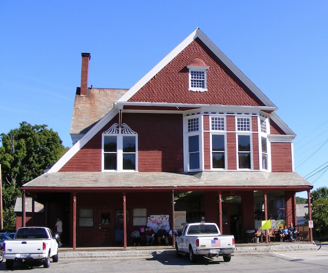 exterior space with a chimney
