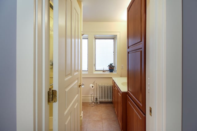 14 Adams Landing Rd, Grand Isle, VT 05458 - interior space featuring radiator heating unit, light tile patterned floors, and baseboards