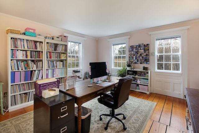 14 Adams Landing Rd, Grand Isle, VT 05458 - office area with light wood-style floors and crown molding