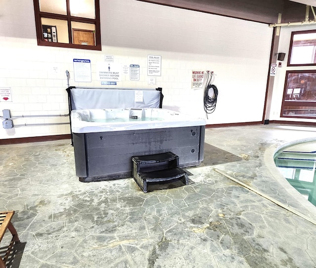 details with unfinished concrete floors