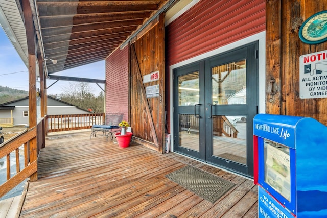 deck with french doors