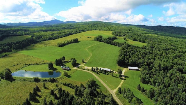 849 Mount Bess Rd, Charleston, VT 05872 - drone / aerial view with a water and mountain view and a rural view