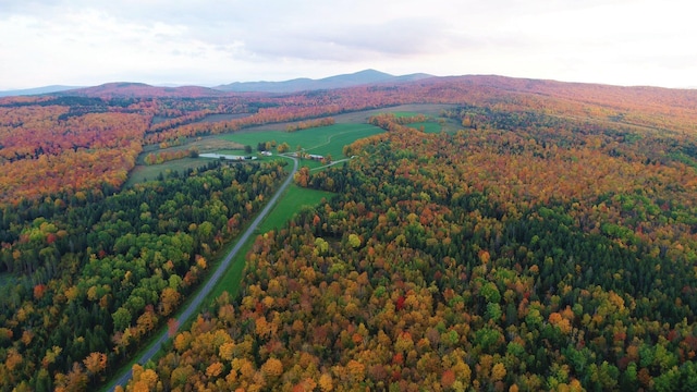 849 Mount Bess Rd, Charleston, VT 05872 - aerial view featuring a forest view and a mountain view