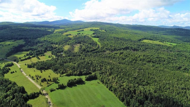 849 Mount Bess Rd, Charleston, VT 05872 - birds eye view of property with a mountain view and a view of trees