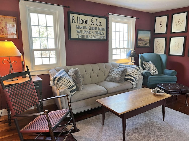 living room featuring wood finished floors