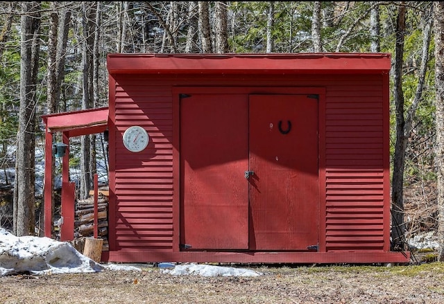 view of shed
