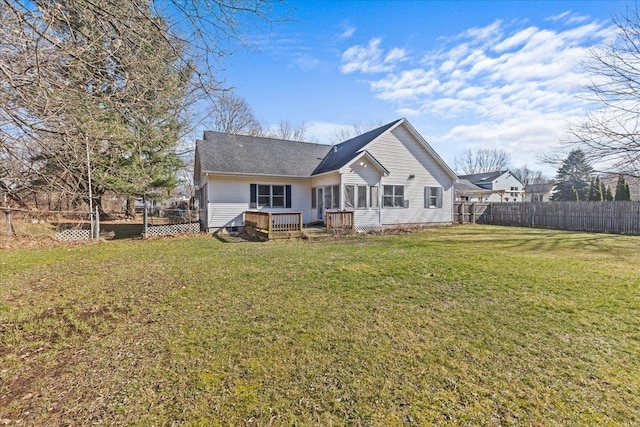 1 Pine Grove Ter, Winooski, VT 05404 - back of property with a yard, a deck, and fence