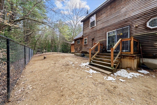 view of yard with fence