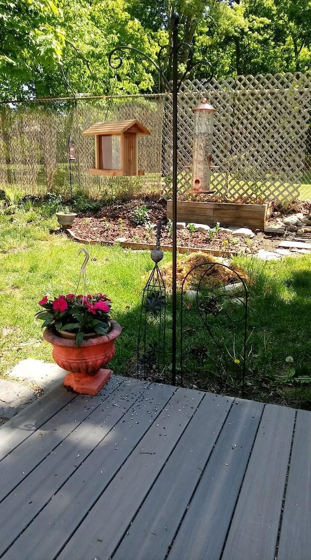 view of yard with fence