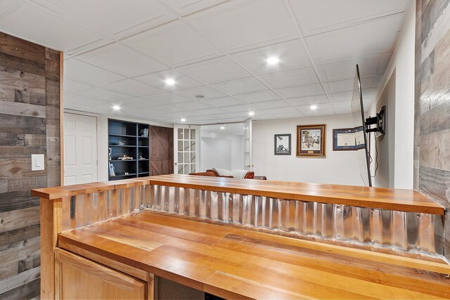bar with recessed lighting