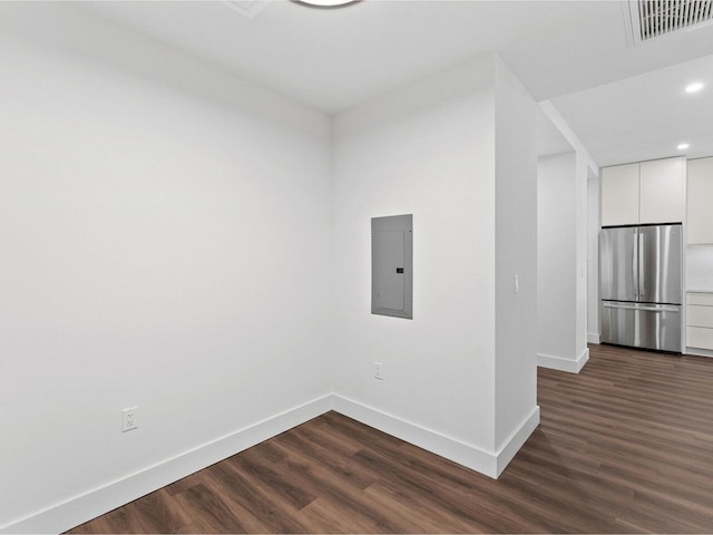 125 Cambrian Way Unit 611, Burlington, VT 05401 - empty room featuring electric panel, dark wood-type flooring, and recessed lighting