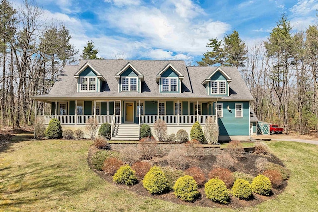 23 Bear Hill Rd, Windham, NH 03087 - cape cod house featuring a porch and a front lawn