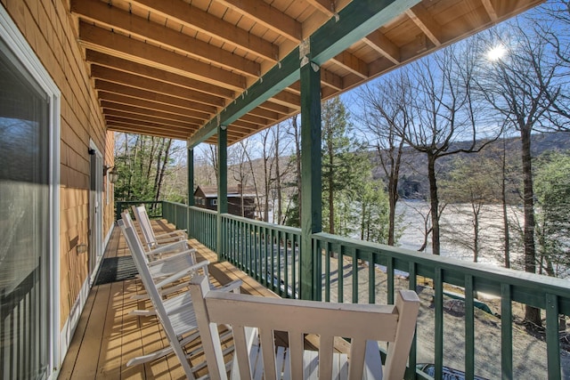 balcony with a mountain view