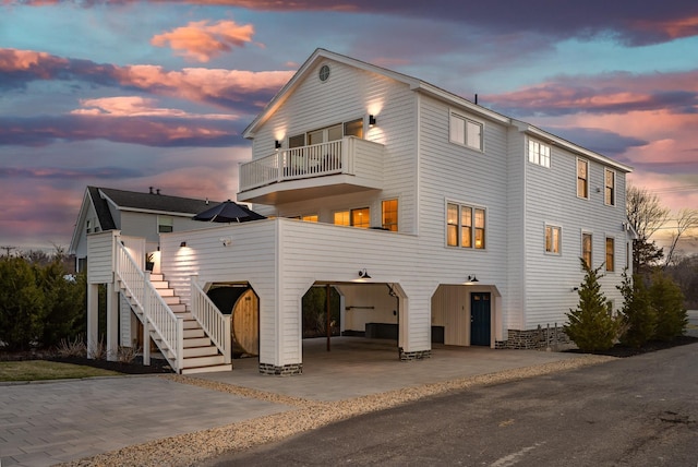 exterior space featuring stairway