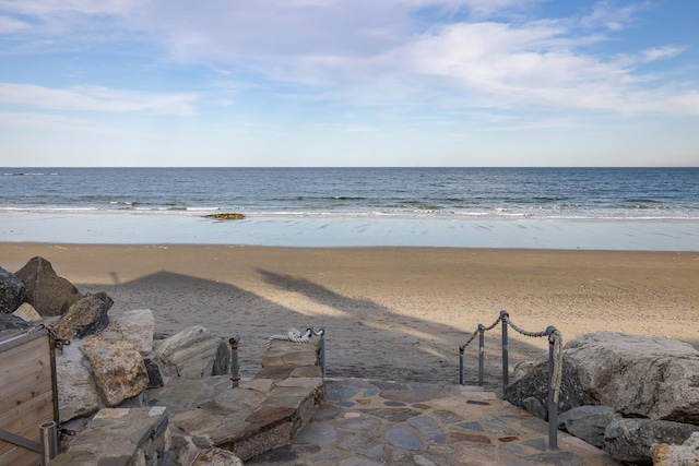 property view of water with a beach view