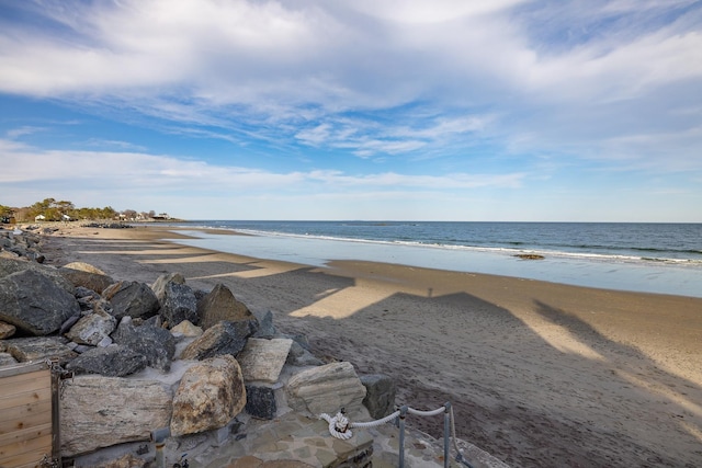 property view of water featuring a view of the beach
