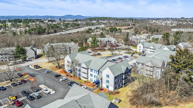 aerial view with a mountain view