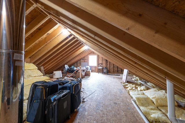 view of unfinished attic