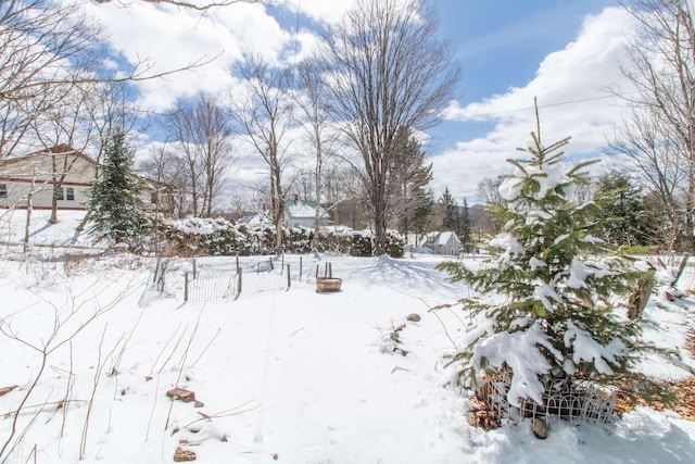 view of snowy yard