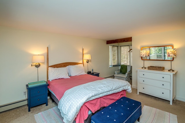 34 Ridge Rd, Jackson, NH 03846 - bedroom featuring a baseboard radiator, carpet flooring, and baseboards
