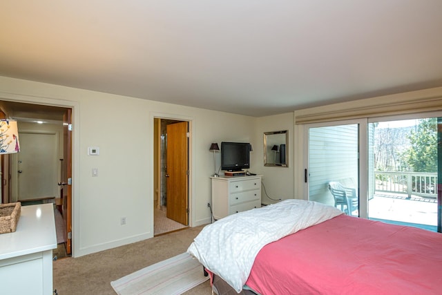 34 Ridge Rd, Jackson, NH 03846 - bedroom with access to exterior, light carpet, and baseboards
