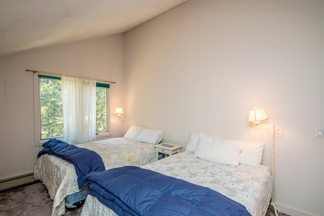34 Ridge Rd, Jackson, NH 03846 - carpeted bedroom with vaulted ceiling and baseboard heating