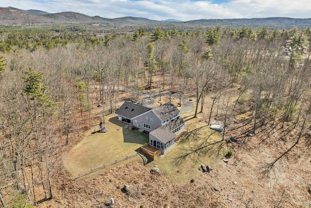 aerial view with a rural view