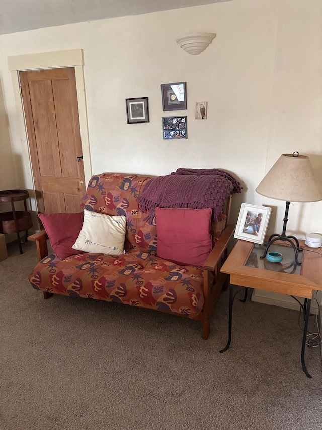 view of carpeted living area
