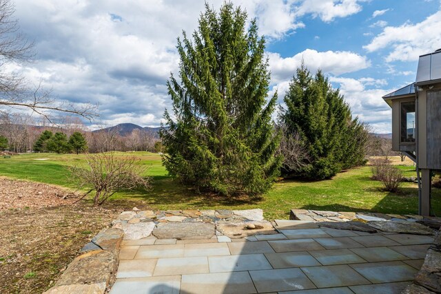 3360 Dorset W Rd, Dorset, VT 05251 - view of yard featuring a mountain view and a patio