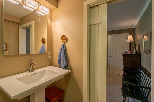 3360 Dorset W Rd, Dorset, VT 05251 - bathroom with ornamental molding and a sink
