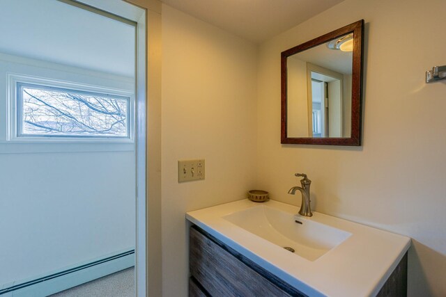 3360 Dorset W Rd, Dorset, VT 05251 - bathroom featuring vanity and a baseboard radiator