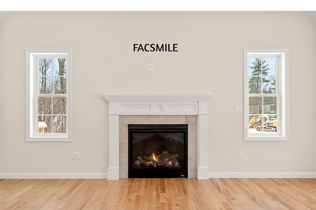 102 Laurel Rd Unit 30, Hooksett, NH 03106 - detailed view of wood finished floors, baseboards, and a fireplace