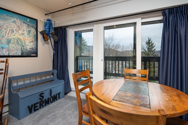 135 E Mountain Rd Unit 1F7, Killington, VT 05751 - dining room with carpet floors and a healthy amount of sunlight
